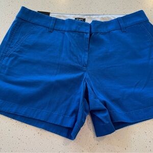 NWT J Crew Womens Chambray Shorts Size 12 Cotton 5" Inseam Blue Spring Summer